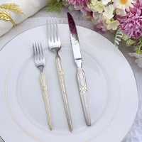 Couverts MYD en acier inoxydable, 6 pièces, magnifique style moyen-oriental avec manche fin, ensemble de couverts pour mariage et restaurant