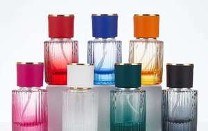 New Custom Wholesale Stripe Luxury Gradient <strong>Ramp</strong> 30ml 50ml Glass Empty Perfume Bottle for Cosmetic - Product Image 4