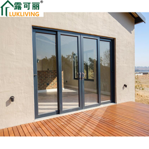 Lukliving NFRC Certifié Double Vitrage Thermique Break Ascenseur En Aluminium Coulissant Robuste Grande Vision Patio Portes Coulissantes - Product Image 2