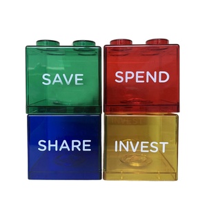 Bloques <span class=keywords><strong>de</strong></span> Construcción Apilables <span class=keywords><strong>de</strong></span> Plástico Transparente, Alcancía Portátil y Linda para Niños y Niñas - Product Image 5