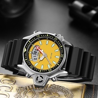 Reloj de Cuarzo Analógico-Digital para Hombre Mulan 3008, Resistente al Agua, Deportivo, Estilo HipHop, Luminoso, con Correa de Resina y Caja de Aleación, Nueva Llegada