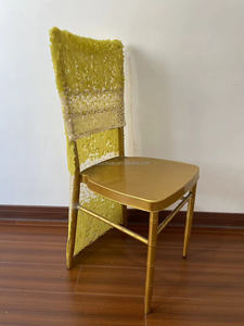 Fundas <span class=keywords><strong>de</strong></span> silla con medio respaldo <span class=keywords><strong>de</strong></span> lentejuelas amarillas y marfil <span class=keywords><strong>de</strong></span> 9mm para eventos - Product Image 4
