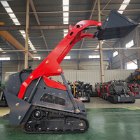 Mini-chargeuse compacte Derette V1000, moteur diesel Kubota Perkins 25 CV, certifiée EPA, chargeuse frontale à circuit fermé