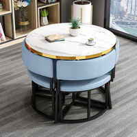 Ensemble table et chaises de restaurant commercial minimaliste moderne pour les magasins de desserts, de thé au lait, de collations et de restauration rapide, capacité de 3 à 4 personnes
