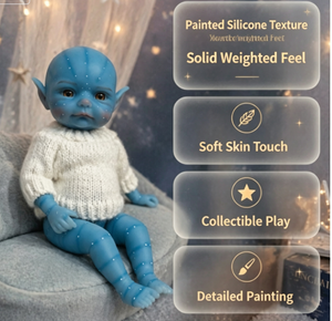 Muñeca <span class=keywords><strong>Avatar</strong></span> <span class=keywords><strong>Reborn</strong></span> Pintada a Mano, Figura de Bebé Realista de <span class=keywords><strong>Silicona</strong></span> con Piel Texturizada en 3D, Juguete Decorativo Coleccionable Exquisito - Product Image 3