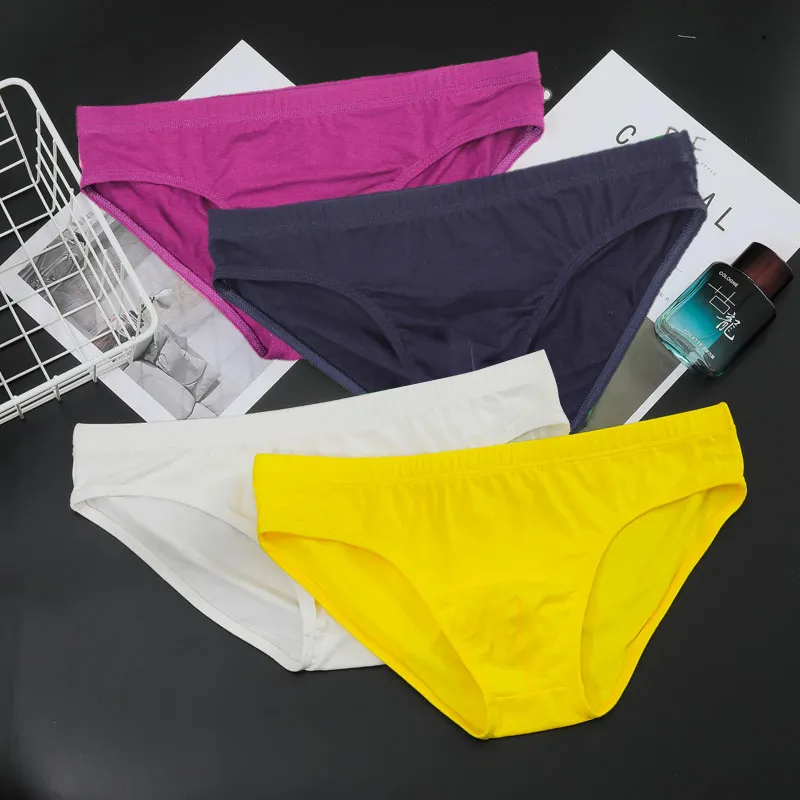 Men's briefs sexy breathable candy color cotton pants for men