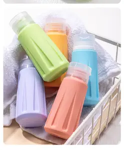 Garrafas de viagem de silicone sem BPA em forma de pétala fofas recipientes à prova de vazamento de 60 ml e 90 ml para cuidados com a pele shampoo e loção condicionadora