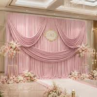Rideau de fond de scène de mariage en soie glacée de luxe, taille personnalisée, sans plis, pour décoration de scène d'événements et de fêtes d'anniversaire
