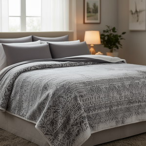 Couverture Vianney Everest Super King 2,75 m, design Barrow, tissée en peluche, literie toutes saisons, style moderne - Product Image 2