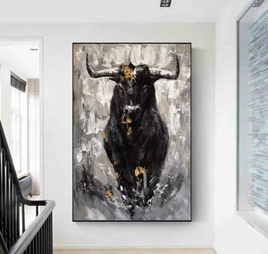 Thêm lớn nghệ thuật trừu tượng trên vải OX tác phẩm nghệ thuật lớn vải tường nghệ thuật bò sơn dầu - Product Image 6