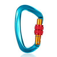 Mousqueton en aluminium courbé 25 kN avec vis de fixation, mousqueton professionnel pour l'escalade, crochet à ressort pour équipement de sécurité des sports de plein air