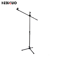 Support de microphone double HEBIKUO M-200, fabrication directe d'usine, en fer + ABS, pliable, durable, pour performances professionnelles