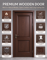 Portes intérieures en bois MDF insonorisées au design chinois moderne, en bois massif pour chambre à coucher et salle de bain