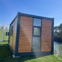 Kit de maisons modulaires préfabriquées en verre à faible coût pour chambre, unité, hôtel, bureau, magasin, café, maisons conteneurs préfabriquées