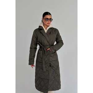 Veste matelassée kaki avec logo personnalisé en cuir de serpent, doublure en nylon pour l'hiver, le printemps et l'automne - Disponible en taille XL - Product Image 2