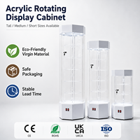 Vitrines rotatives en acrylique transparent avec porte verrouillable et étagères multi-niveaux pour centre commercial et présentoir de vente au détail
