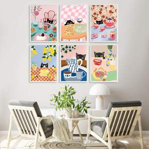 Kit de <span class=keywords><strong>peinture</strong></span> par numéros pour adultes débutants, thème <span class=keywords><strong>chat</strong></span>, <span class=keywords><strong>peinture</strong></span> <span class=keywords><strong>acrylique</strong></span> DIY, <span class=keywords><strong>chat</strong></span> noir, <span class=keywords><strong>peinture</strong></span> par numéros sur toile sans cadre, ensemble d'art pour la maison - Product Image 5