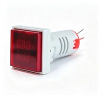 Mini-compteur numérique carré à triple affichage AD112-22FVAH V a Hz, panneau 22 mm, 3 rangées LED, CT inclus, IP65 CE