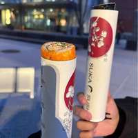 Empaque de Sushi Personalizado de Grado Alimenticio, Empaque de Tubo de Papel Cilíndrico para Sushi Push Up