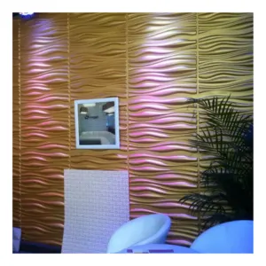 防水现代波浪设计3D PVC天花板面板3D家居装饰墙板