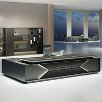Bureau de direction moderne de luxe en forme de L avec rangement pour PDG et directeur - Solution complète de mobilier de bureau tout-en-un