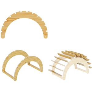 Wooden Arched Cat <b>House</b> Semi Circle Multifunctional Pet <b>Bed</b> For Indoor Cats Medium Size - Product Image 5