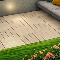 Dalles de jardin carrées en PP beige résistantes à l'humidité, antidérapantes, imperméables, avec base creuse pour drainage extérieur, revêtement de sol extérieur