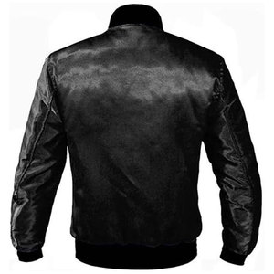 Wholesale Custom Satin Varsity Jackets for Men High Street Style Winter Wear Clothing With <b>Covered</b> <b>Button</b> Men Satin Jacket - Product Image 2
