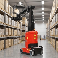 Plateforme de travail aérien électrique à mât télescopique de 11,2 m avec nacelle rotative 345° pour 2 personnes |   avec certification CE |   Batterie 24V 240Ah