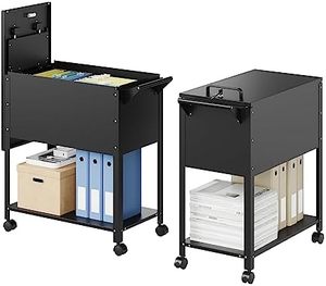 Armoire à dossiers mobile <span class=keywords><strong>avec</strong></span> serrure - <span class=keywords><strong>Chariot</strong></span> de classement à roulettes - Classeur à lettres suspendu - Classeur à dossiers coulissant pour la maison et le bureau - Product Image 1