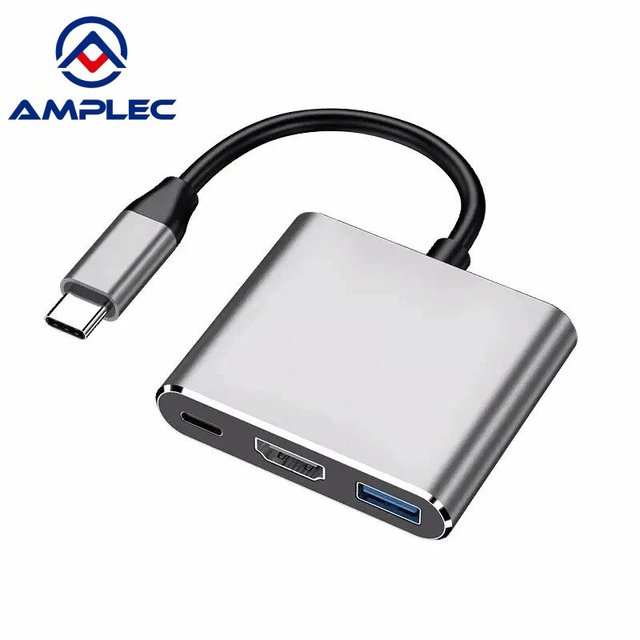 3-in-1 Portable HDTV Adapter, Digital AV Adapter PD 100W, Type-C Hub Thunderbolt 3 to  4K Output USB3.0 Converter Cable