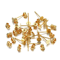 Vente en gros de supports de boucles d'oreilles en acier inoxydable hypoallergénique, supports vierges pour la fabrication de bijoux DIY