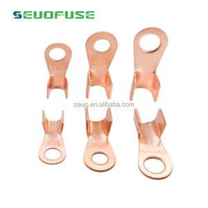 ขั้วปลายสายไฟทองแดงเปลือยหางปลาหางปลาแบบวงกลมไม่หุ้มฉนวนกันความร้อนด้วยการเปิดจมูก - Product Image 5