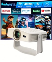 Nouveauté : Mini-projecteur portable Proyector 8k 1080P Full HD Android 14, vidéo électronique, projecteur mural pour cinéma maison
