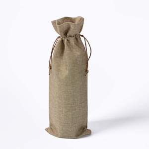 Recycled <b>Red</b> Wine Christmas Gift Wedding Decoration Bottle Linen Jute Bottle Packaging Wine Bag - Product Image 5