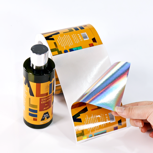 Factory-Direct Custom Bright Silver BOPP Labels - Spot UV Waterproof Packaging <b>Stickers</b> metallic labels - Product Image 3