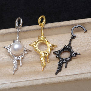 S925 Silver Son Irregular Pendant Holder DIY Accessory for 9.9-10.1mm Mabei Pendants <b>Jewelry</b> <b>Display</b> JG6102 - Product Image 1