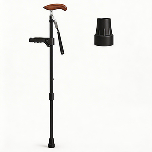 Bastón Plegable de Fibra de Carbono JINDA con Mango de Asistencia para Ponerse de Pie, Parte Superior de Madera de Palisandro, Ajustable y Antideslizante, Ligero para Personas Mayores - Product Image 2