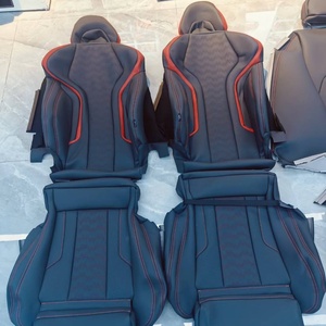 Fundas de Cuero para Asientos Delanteros y Traseros de BMW M3, Color Negro y Rojo con Base Roja, Personalizadas de Alta Calidad, Venta Caliente de Fábrica - Product Image 3