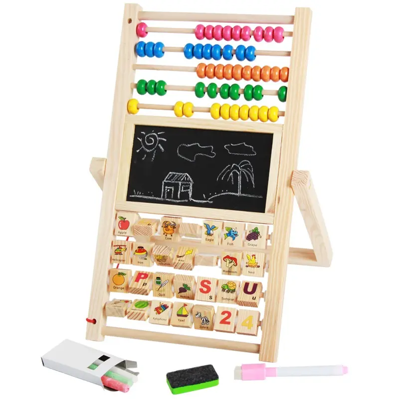 木製モンテッソーリ初期教育数学おもちゃ多機能製図板知識認識そろばんカウント子供ギフト