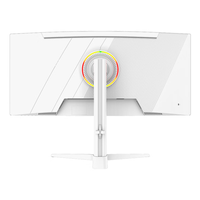 Moniteur de jeu incurvé 34 pouces 4K WQHD (3440x1440),180Hz 1440P-1ms AMD FreeSync, type-c, avec lumières RVB froides Moniteur de PC de jeu