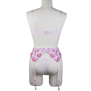 Hot Sexy Shinny Satin Đồ Lót Bodysuit Set Thời Trang Eo Miễn Phí Kích Thước Thêu Trang Trí Rắn Mô Hình Áo Ngực Panty Biểu Tượng Tùy Chỉnh - Product Image 4