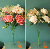 Boule de fleurs artificielles Vcare en forme de rose, centre de table, décoration murale, style européen, en plastique, durable, pour mariage