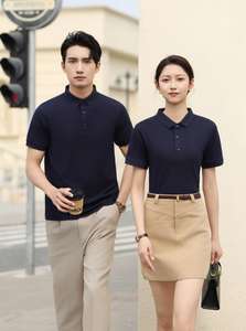 Vente en gros d'usine - Nouveau design de t-shirt <span class=keywords><strong>polo</strong></span> en tricot pour homme - Coton / Polyester - Manches courtes - Uniforme pour homme - Product Image 3