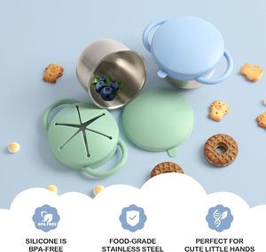 Gobelet à collation en acier inoxydable sans BPA avec couvercle en silicone anti-déversement, récipient amovible, pot de conservation alimentaire portable pour la garderie - Product Image 3