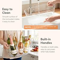 Seau à glace transparent de 11,5 L avec poignées, grand refroidisseur de boissons en plastique pour fêtes, bar à domicile et extérieur, vente en gros, logo personnalisé