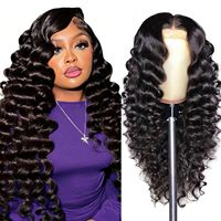 Perruque bouclée Raw Deep Wave avec dentelle HD, sans colle, pré-épilée, 13x4 13x6, en cheveux humains naturels, perruques frontales en dentelle