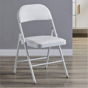 الطعام اجتماع مؤتمر الأسود جلدية كرسي معدني إطار فولاذي بناء نمط طوي كرسي قابل للطي - Product Image 6