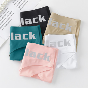 Calzoncillos atrevidos sin costuras con logotipo personalizado para mujer, bragas de seda helada para el período, calzoncillos de Bikini sólidos para mujer, ropa interior cómoda para mujer - Product Image 3