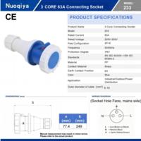 Prise industrielle étanche CE approuvée IP67 63A 3 broches (2P+E) pour utilisation en extérieur